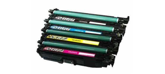 Complete set of 4 Remanufactured HP CE-250X-251A-252A-253A (504A) Colours  Laser Cartridges